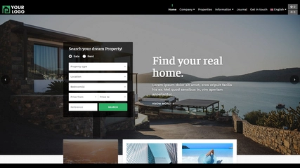 Aperçu d’un modèle configurable de site web CASAFARI CRM 01